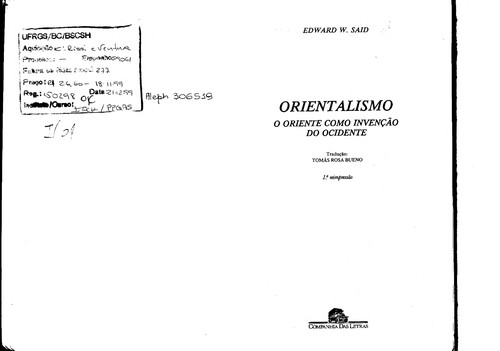 Edward W. Said, S. Galli, Enrique Benito Soler, CRISTOBAL PERA, MARIA LUISA FUENTES: Orientalismo (Paperback, Portuguese language, 2000, Companhia das Letras)