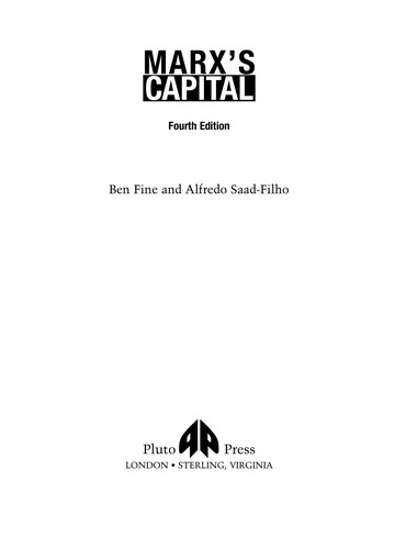 Ben Fine, Alfredo Saad-Filho: Marx's capital (Hardcover, 2004, Pluto Press)
